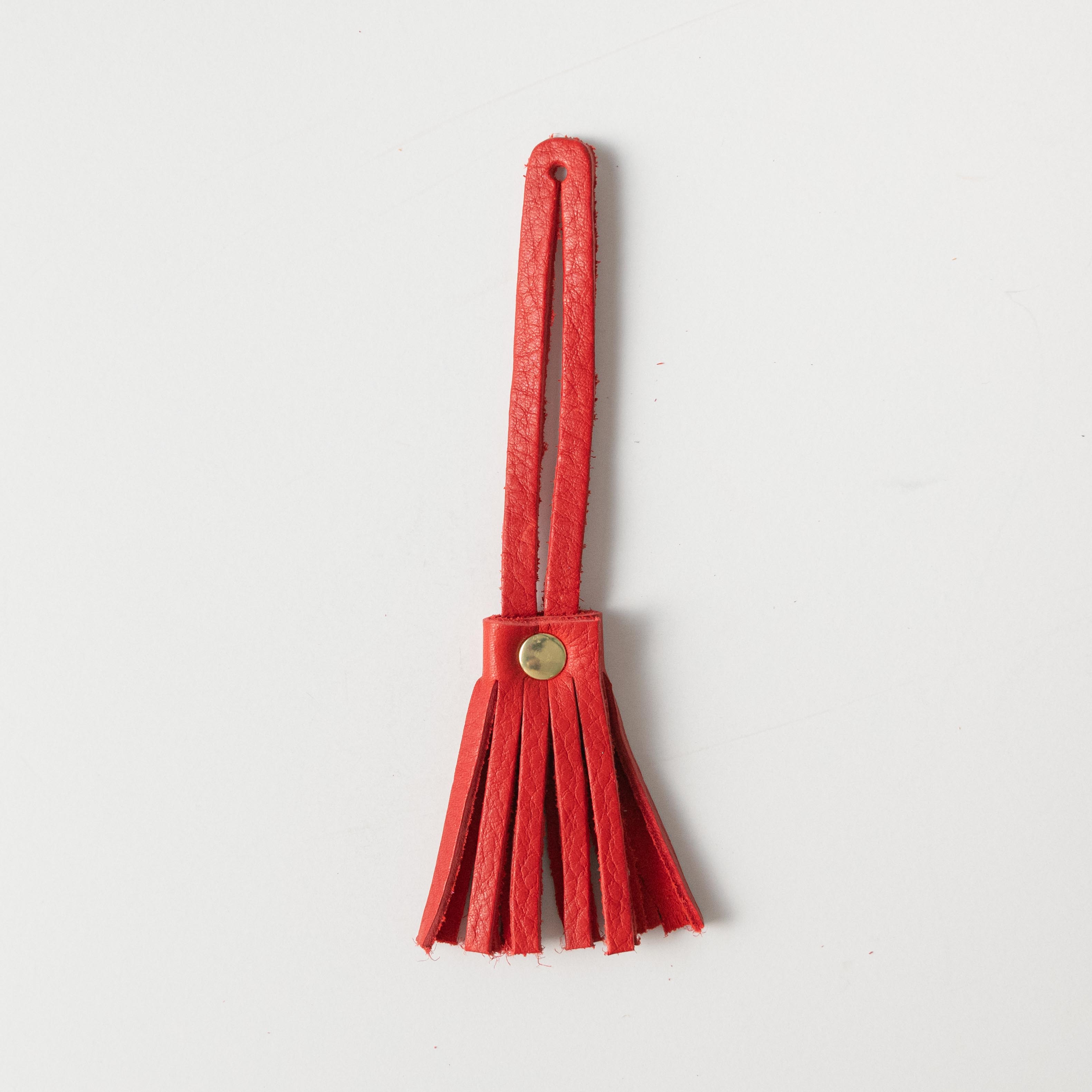 Red Cypress Mini Tassel- leather tassel keychain - KMM &amp; Co.