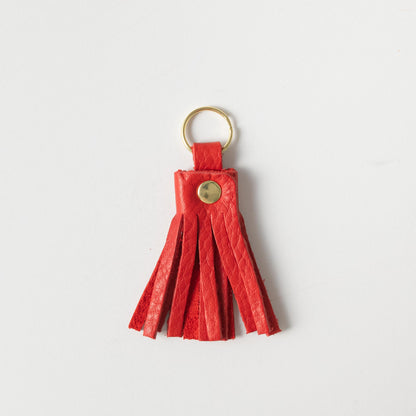 Red Cypress Tassel Keychain- leather tassel keychain - KMM &amp; Co.