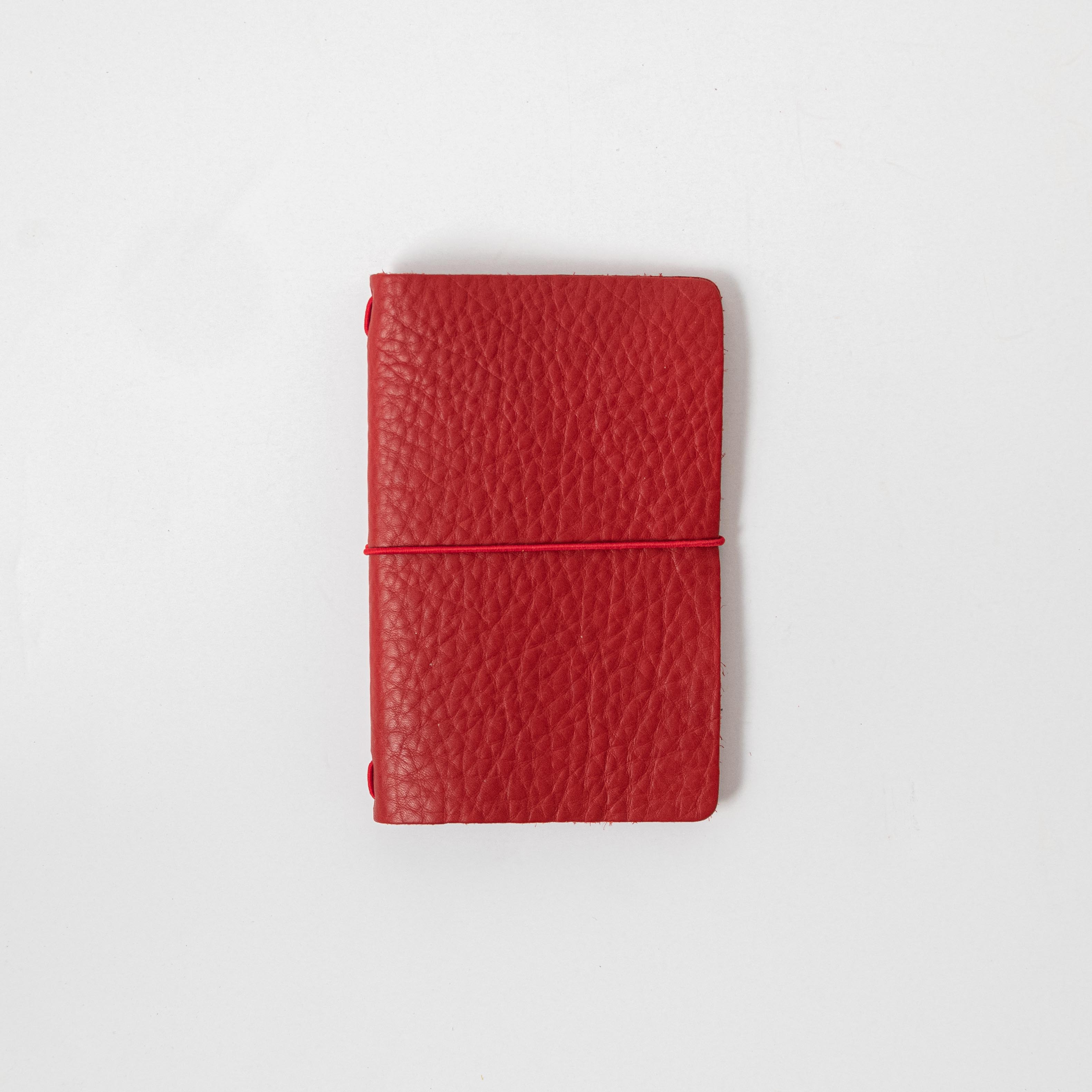 Red Cypress Travel Notebook- leather journal - leather notebook - KMM &amp; Co.