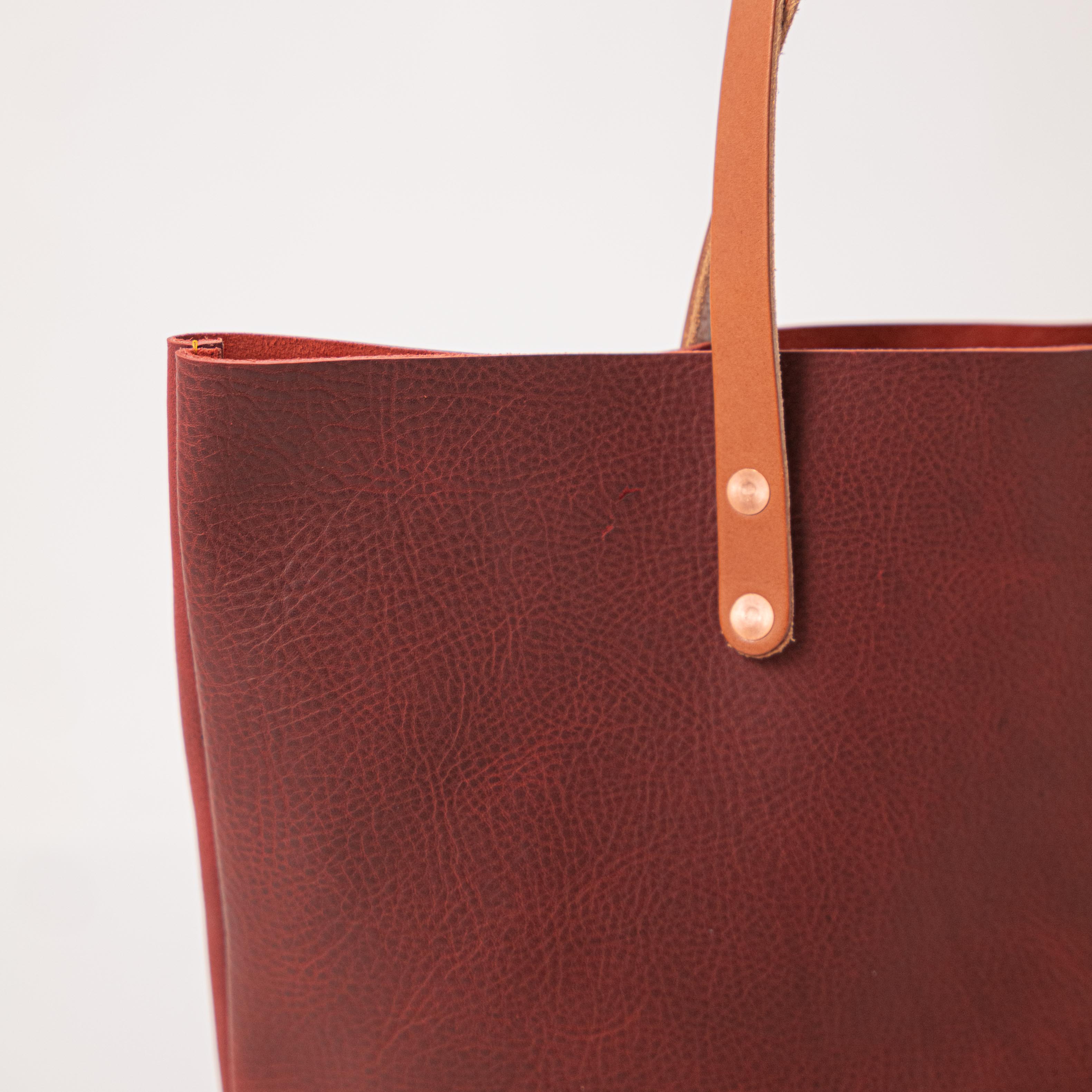 Red Kodiak East West Tote- red tote bag handmade in America