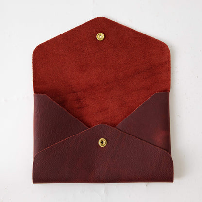 Red Kodiak Envelope Clutch- leather clutch bag - handmade leather bags - KMM &amp; Co.