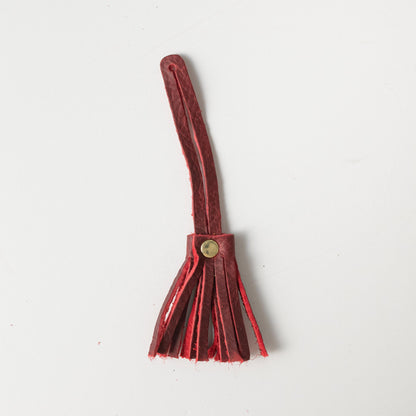 Red Kodiak Mini Tassel- leather tassel keychain - KMM &amp; Co.