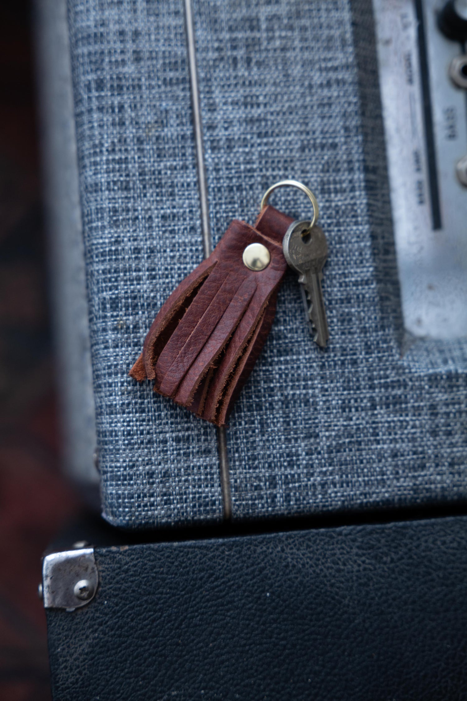 Red Kodiak Tassel Keychain- leather tassel keychain - KMM &amp; Co.
