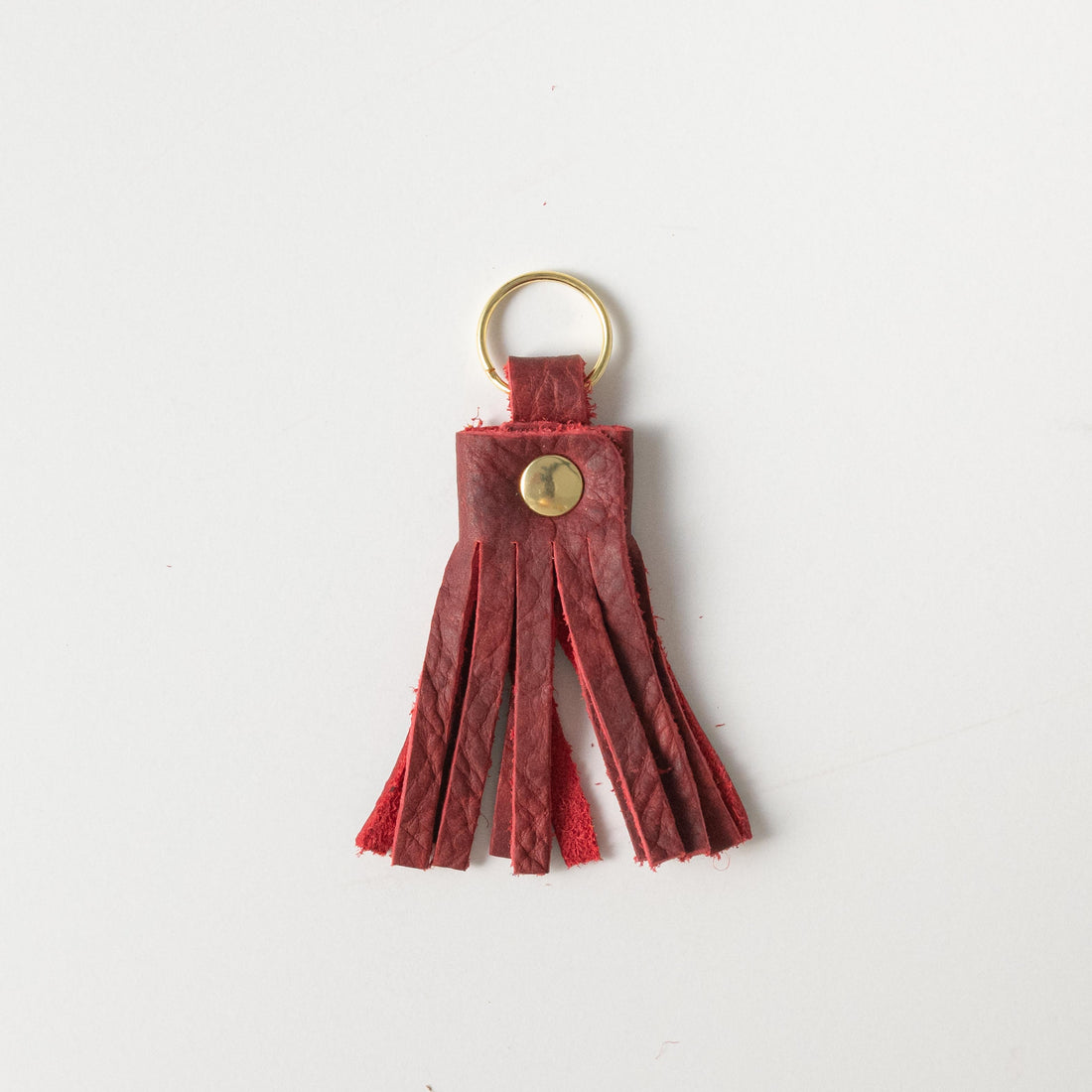 Red Kodiak Tassel Keychain- leather tassel keychain - KMM & Co.