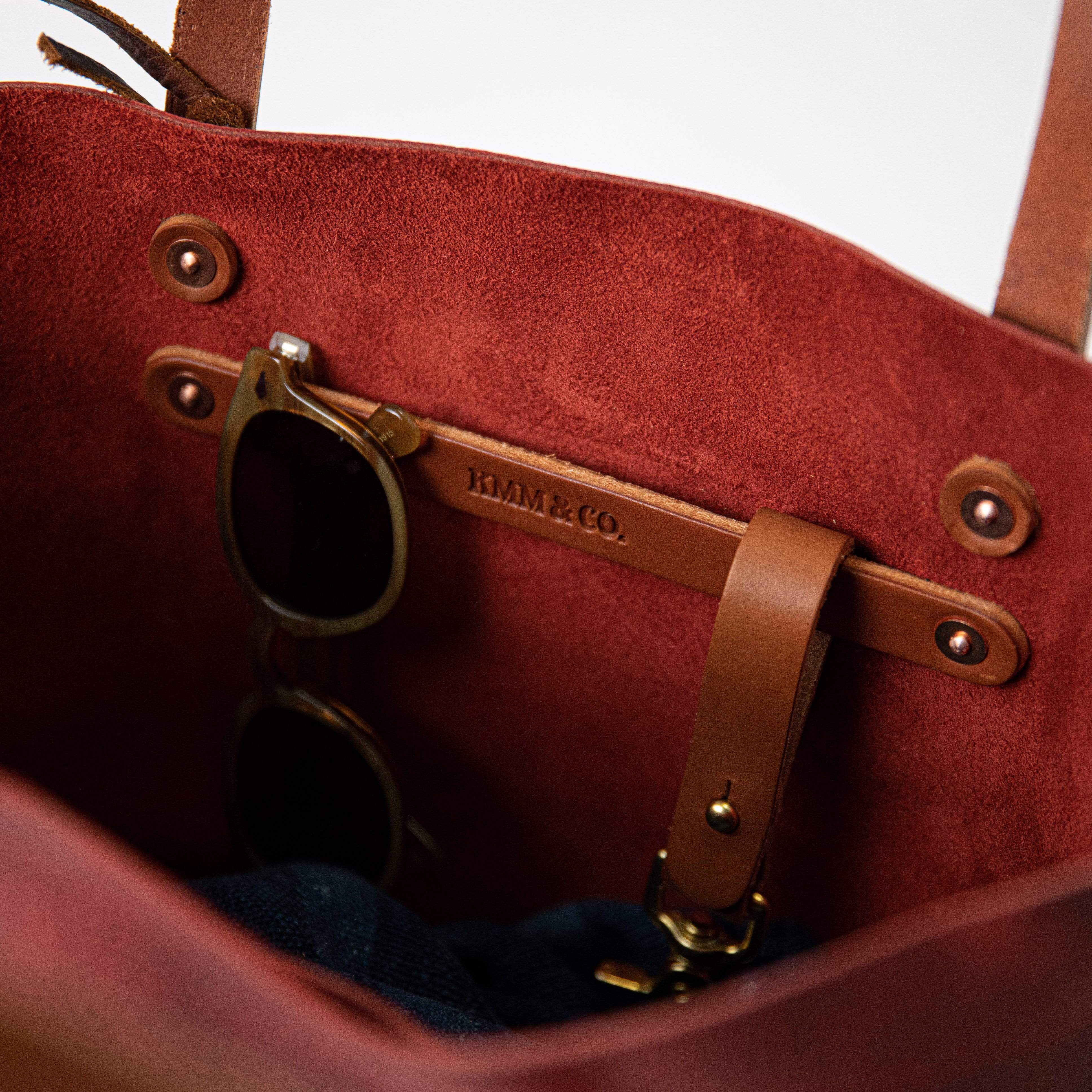 Leather Tote Bag Red Kodiak Tote leather handbags made by KMM Co