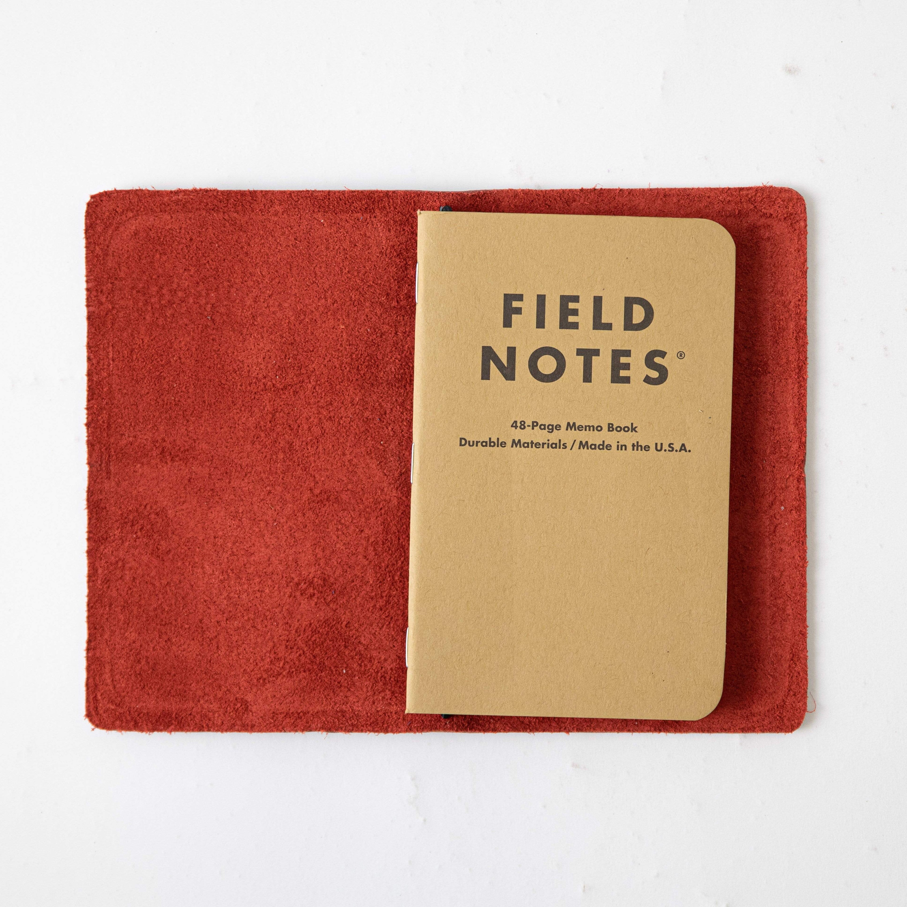 Red Kodiak Travel Notebook- leather journal - leather notebook - KMM &amp; Co.