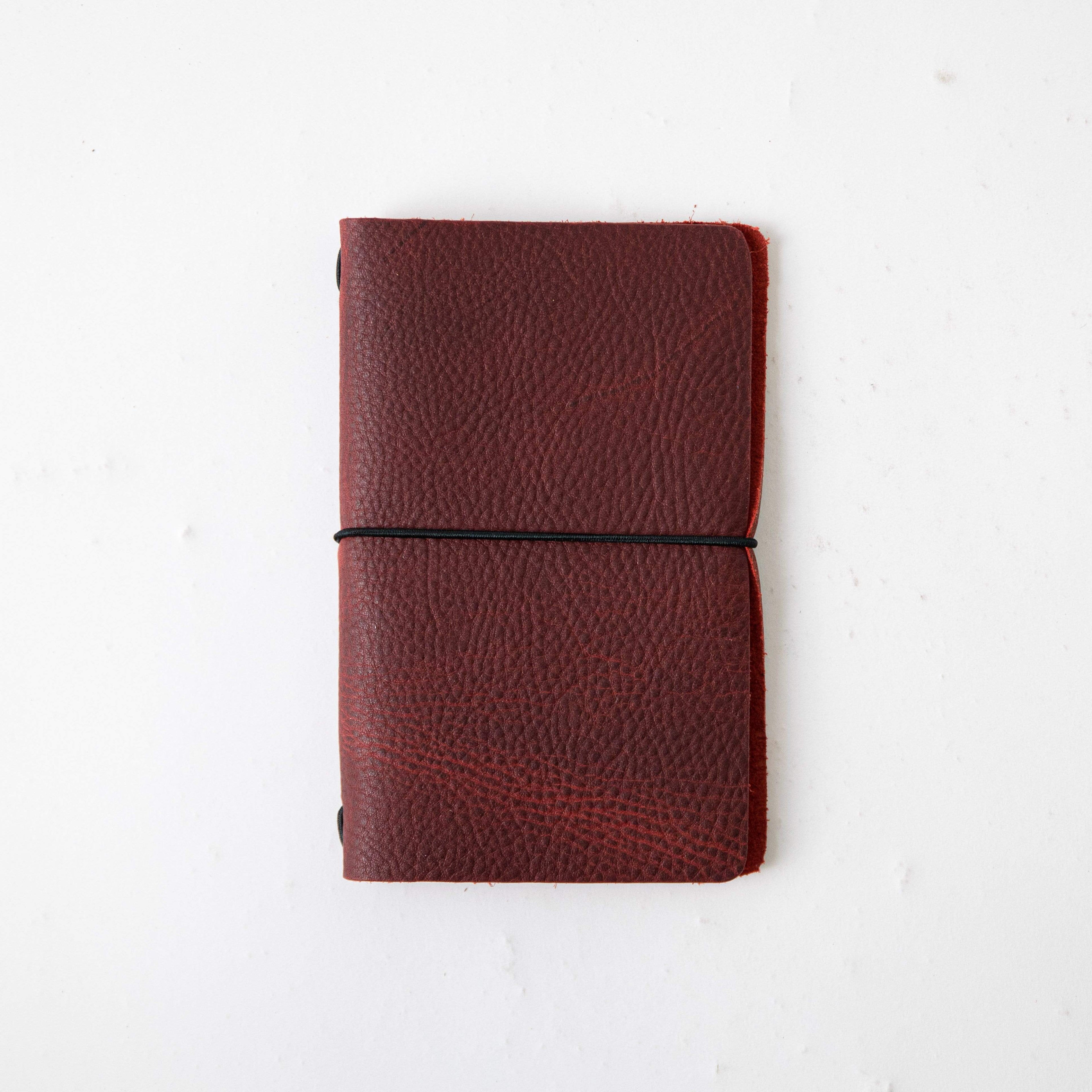 Red Kodiak Travel Notebook- leather journal - leather notebook - KMM &amp; Co.