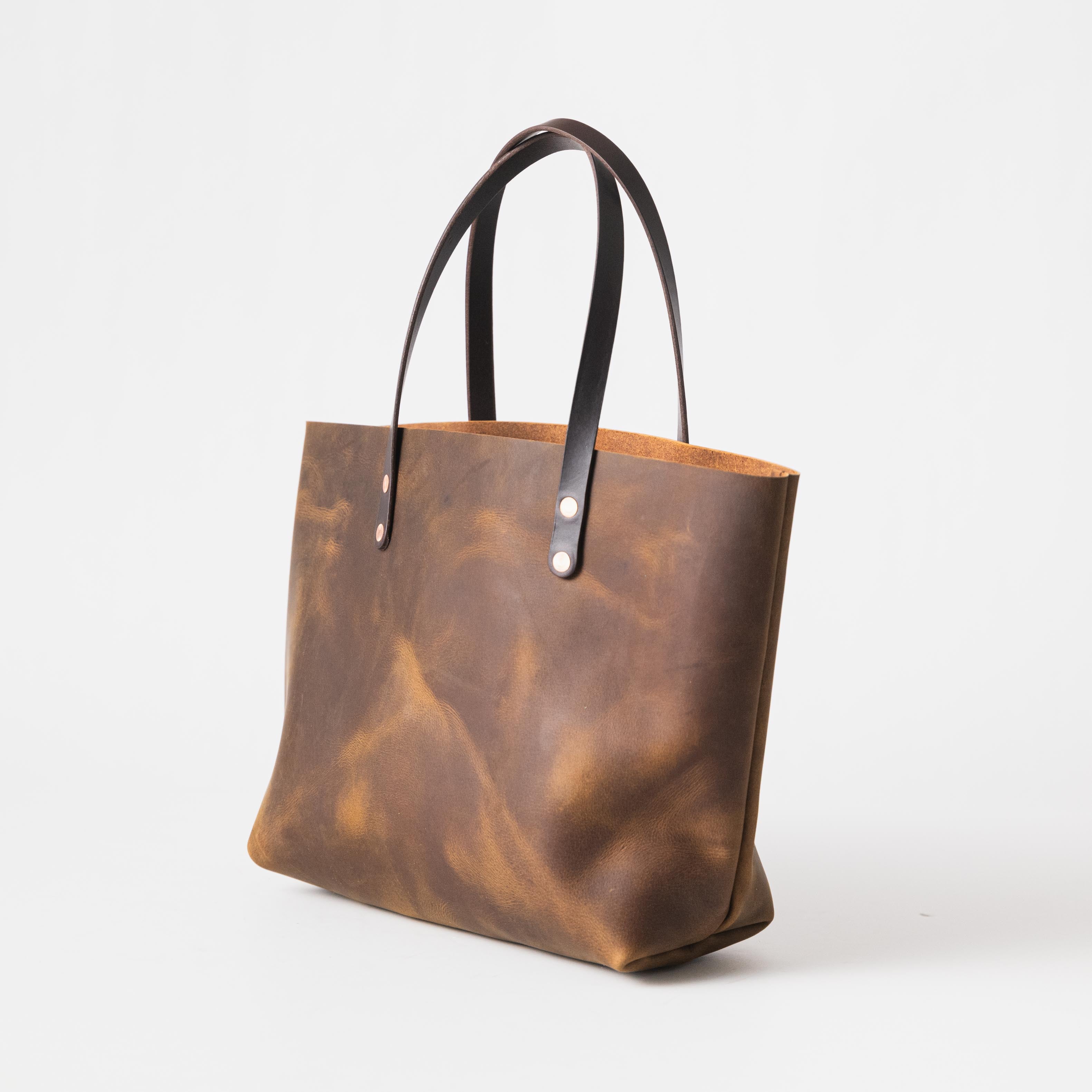 Rustic Brown East West Tote