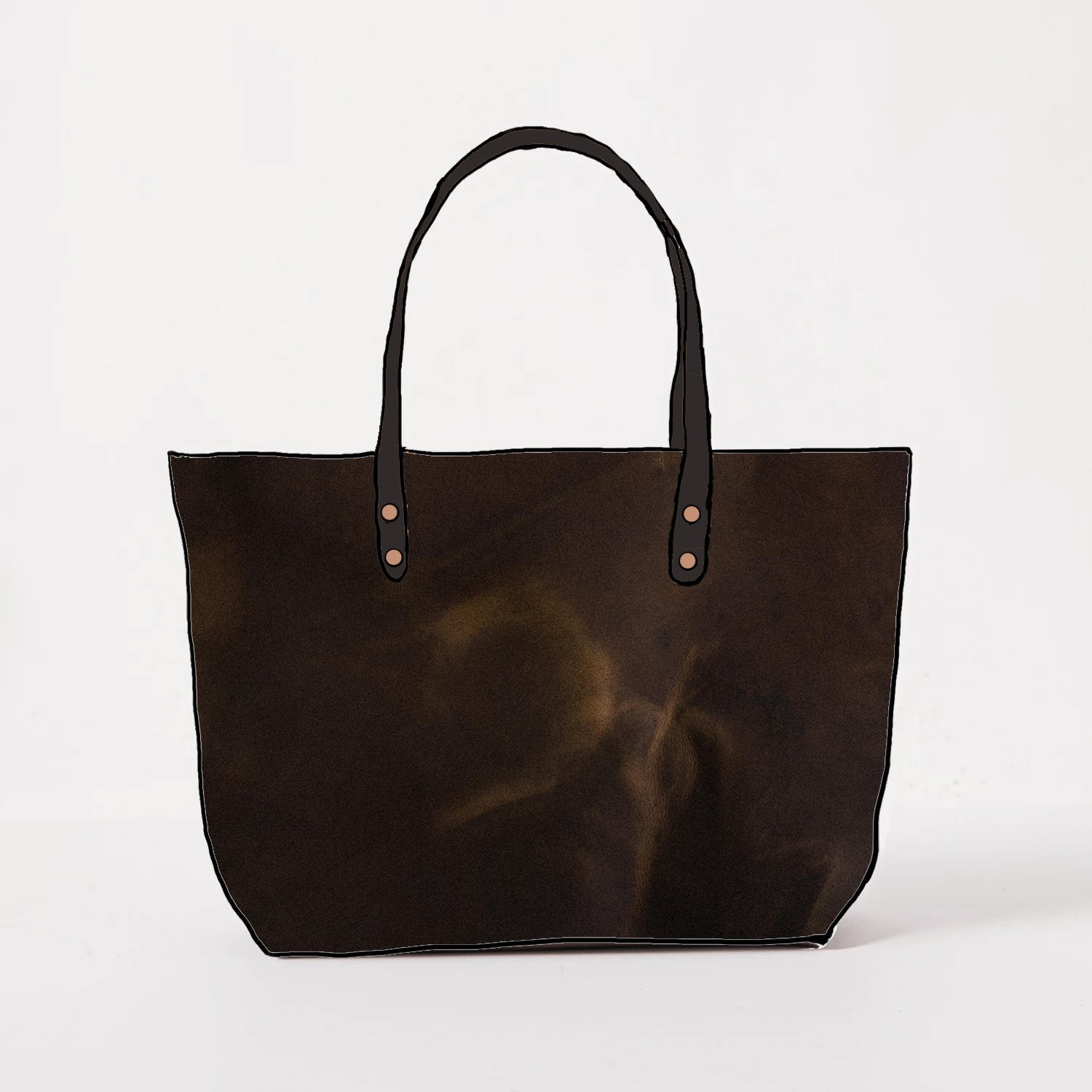 Rustic Brown East West Tote