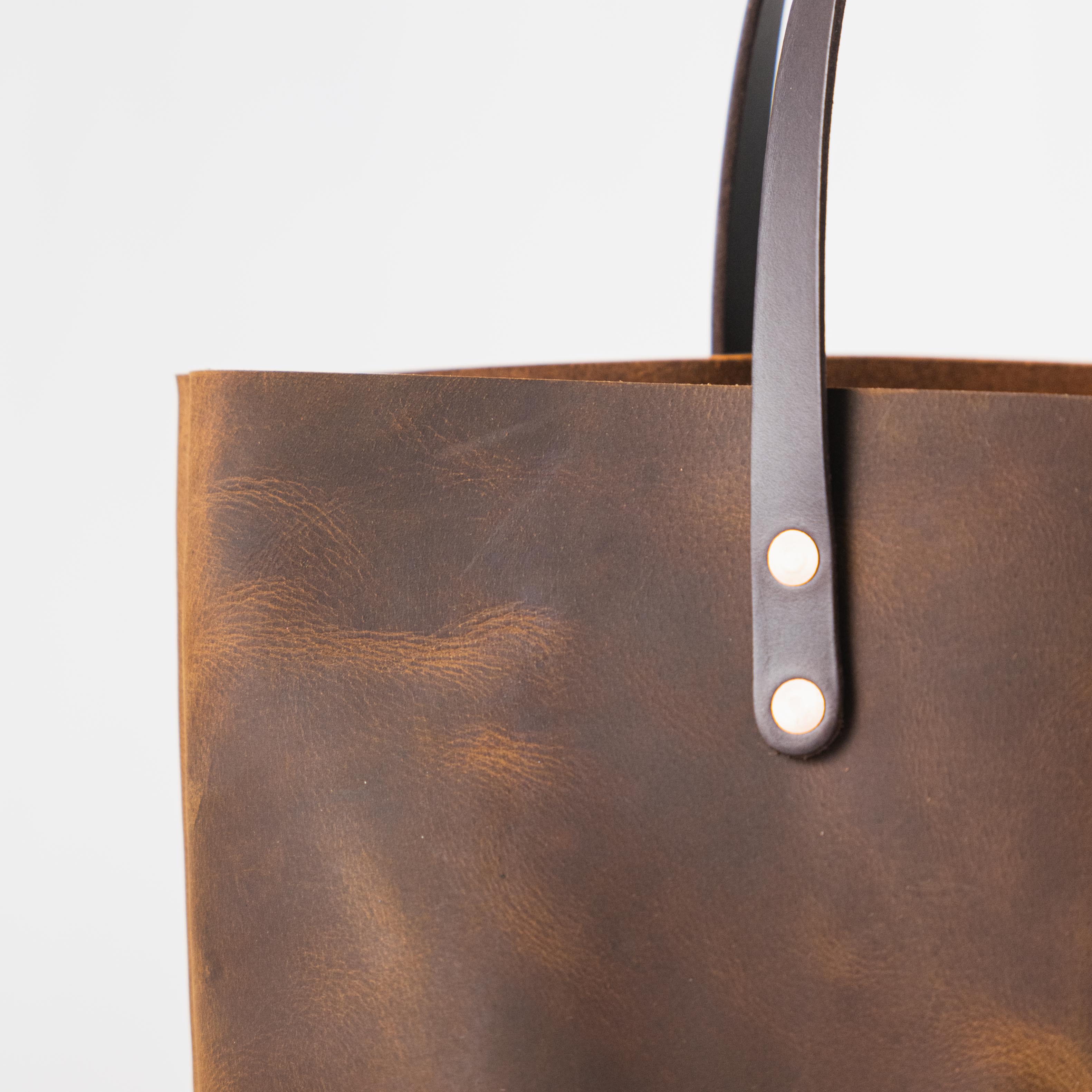 Rustic Brown East West Tote