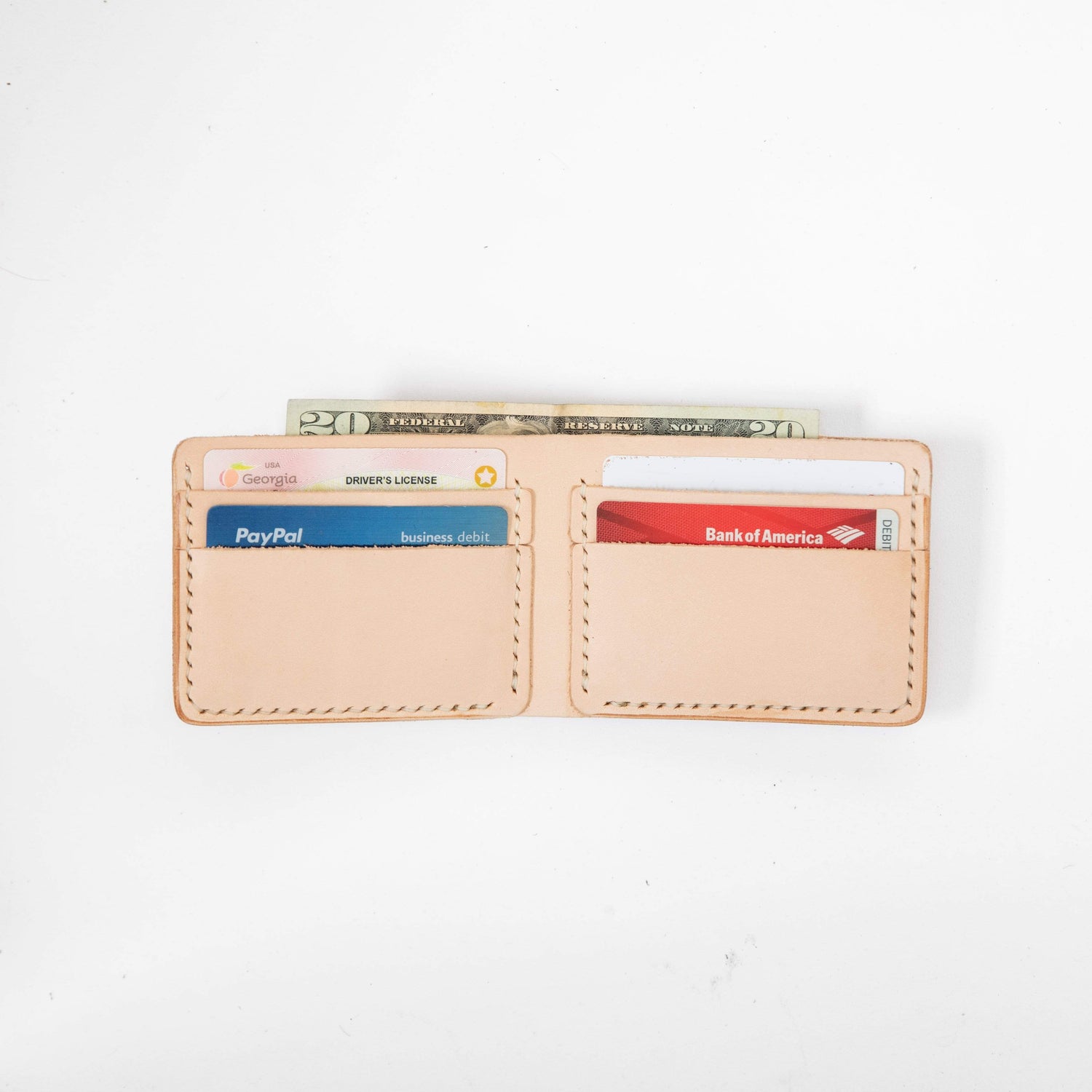 Rustic Vegetable Tan Billfold- leather billfold wallet - mens leather bifold wallet - KMM &amp; Co.