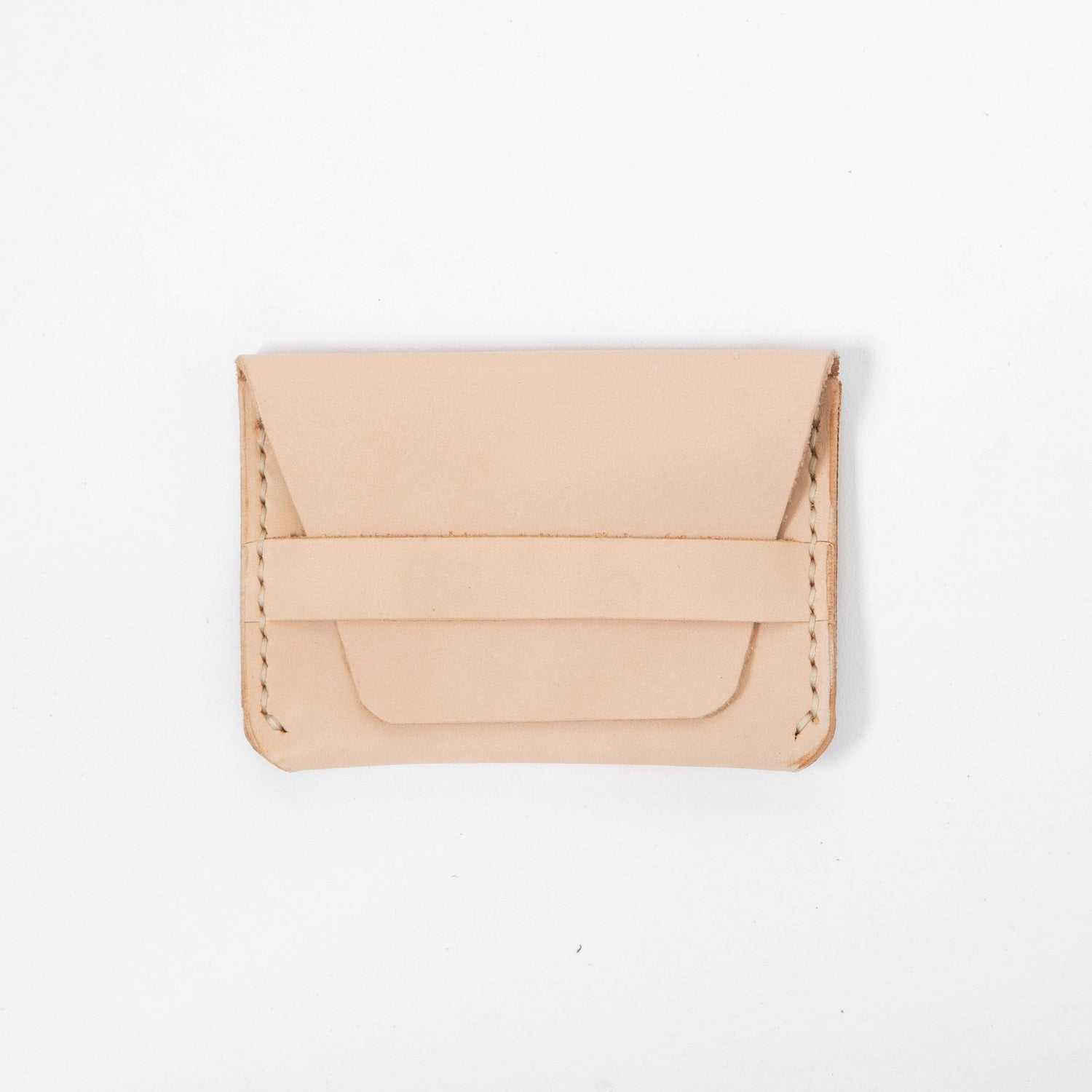 Rustic Vegetable Tan Flap Wallet- mens leather wallet - handmade leather wallets at KMM &amp; Co.