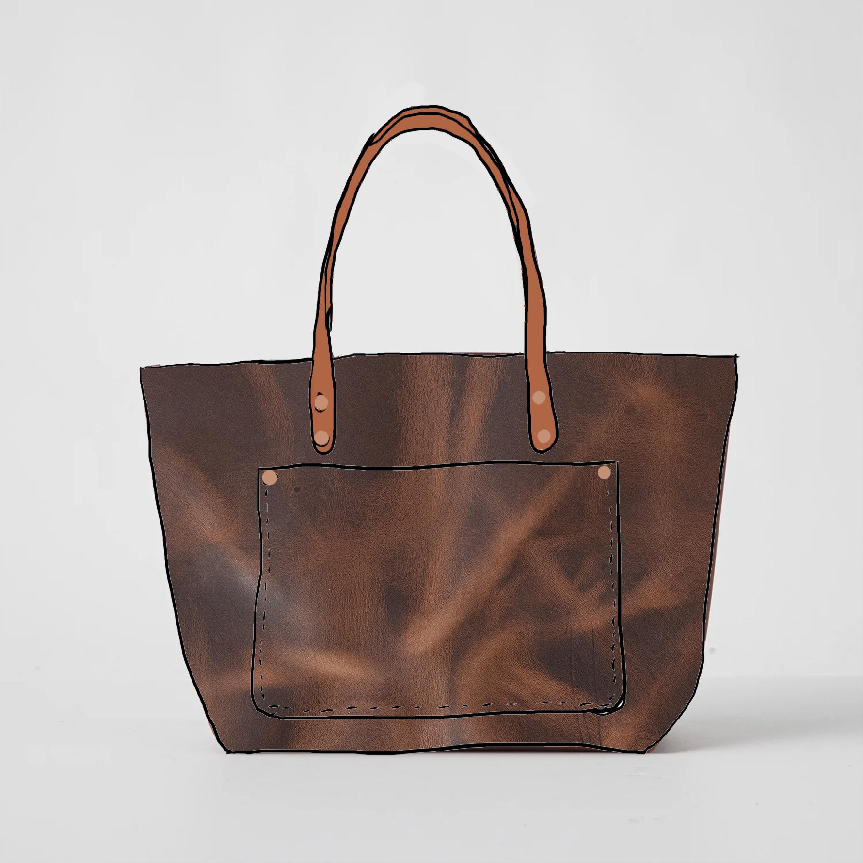 Market Tote Bags | Large Leather Tote Bags made in the USA by KMM