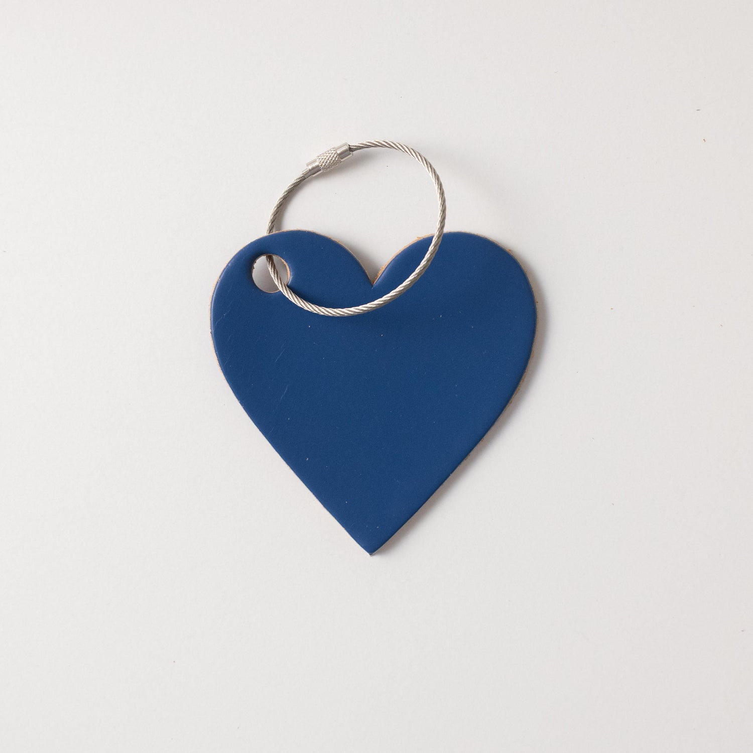 Sapphire Leather Heart Tag- personalized luggage tags - custom luggage tags - KMM &amp; Co.