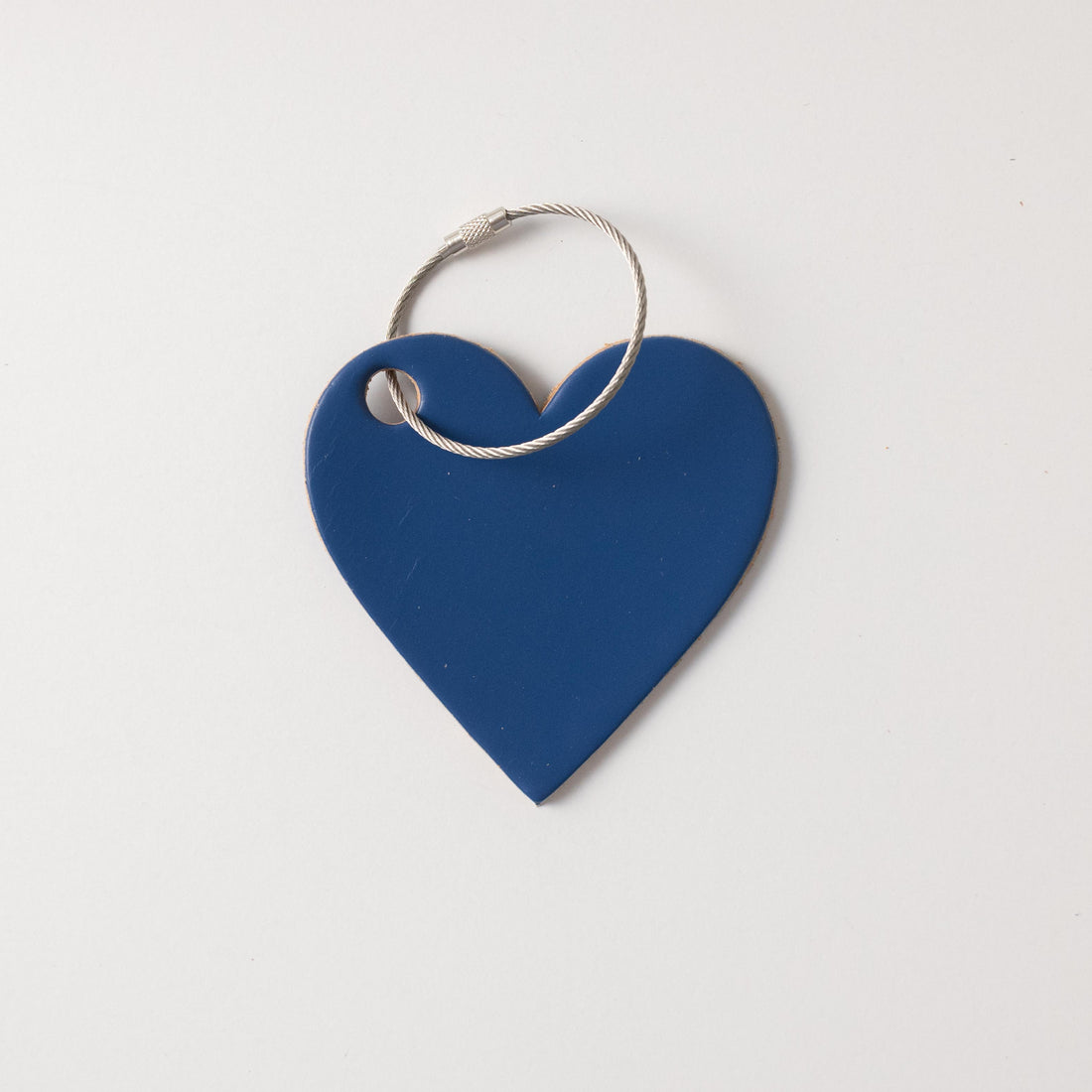 Sapphire Leather Heart Tag- personalized luggage tags - custom luggage tags - KMM & Co.