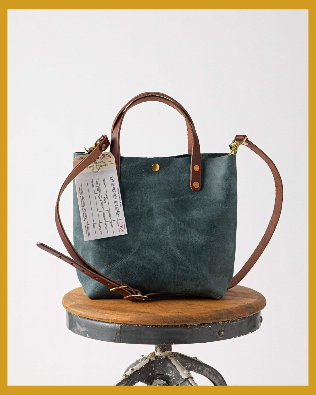Scratch-and-Dent Atlantic Blue Mini Tote- blue small tote bags handmade in America