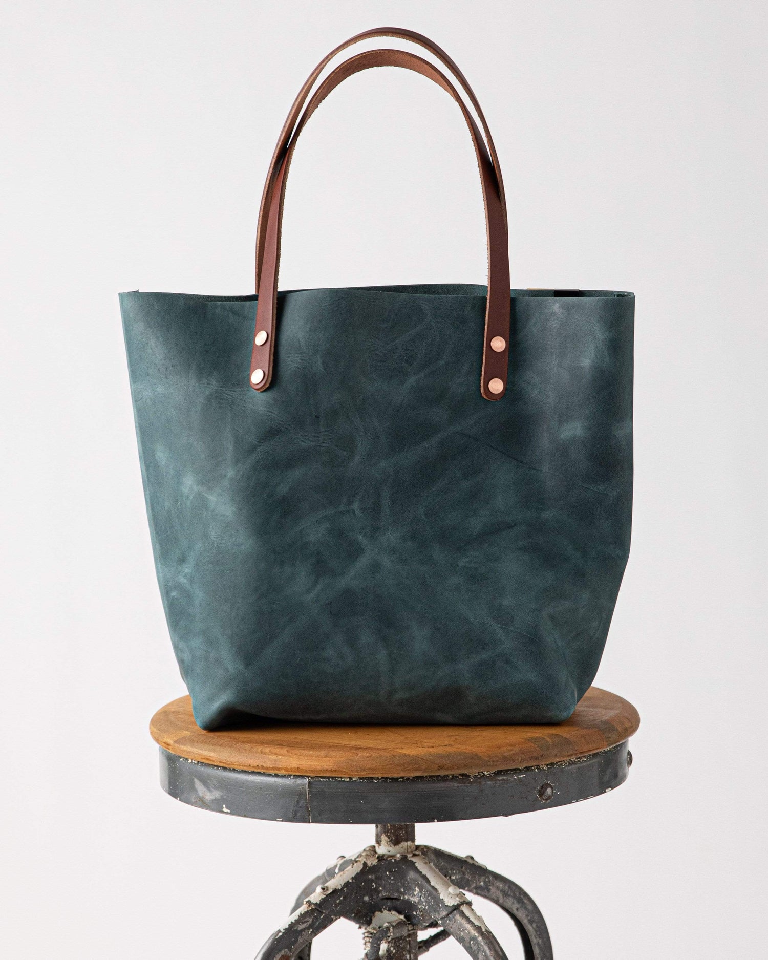 Scratch-and-Dent Atlantic Blue Tote- blue tote bag handmade in America