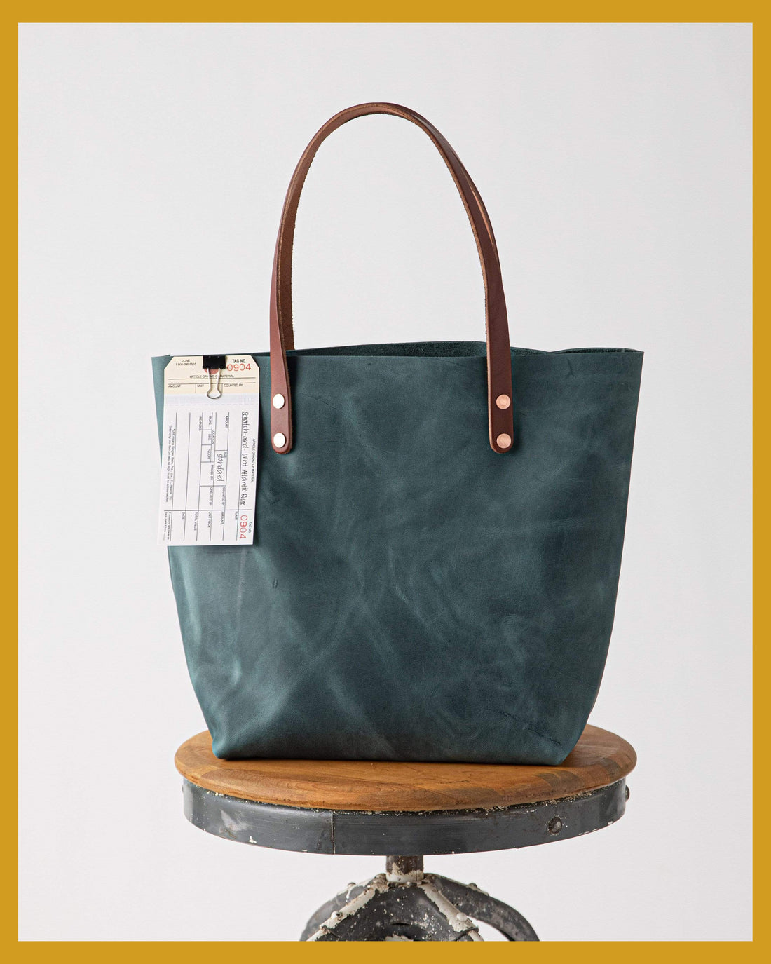 Scratch-and-Dent Atlantic Blue Tote- blue tote bag handmade in America