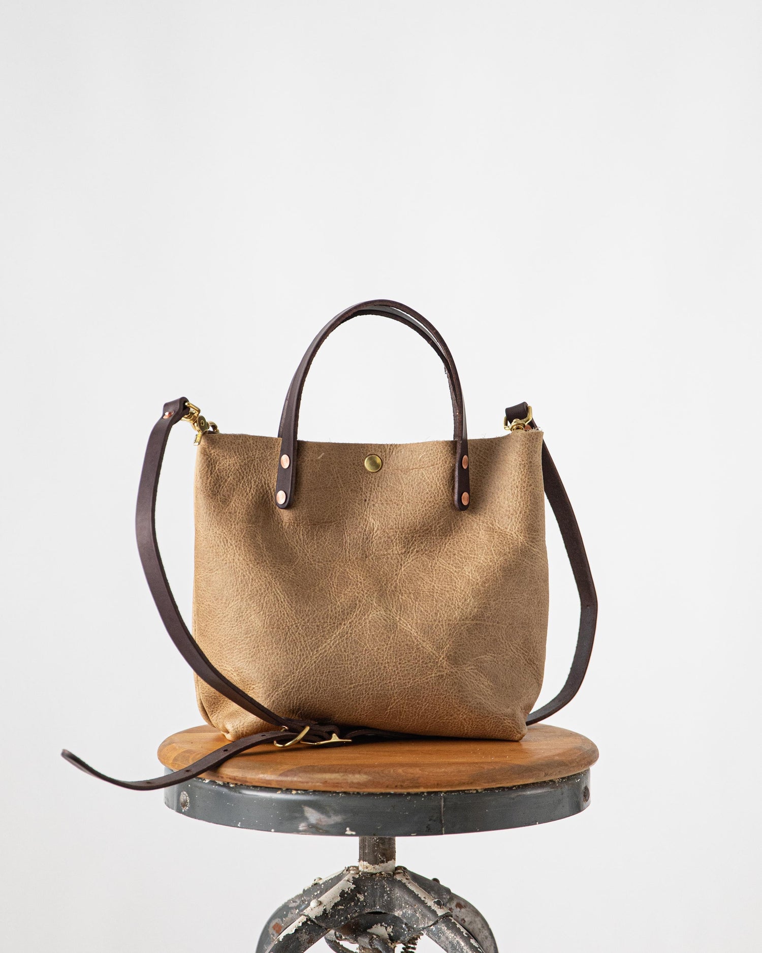 Scratch-and-Dent Beige Bison Mini Tote