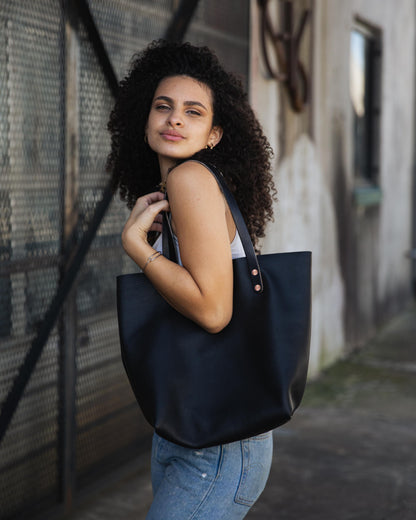 Scratch-and-Dent Black Kodiak Tote- black tote bag handmade in America