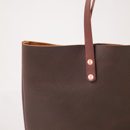 Scratch-and-Dent Brown Kodiak East West Tote- brown tote bag handmade in America