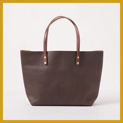 Scratch-and-Dent Brown Kodiak East West Tote- brown tote bag handmade in America
