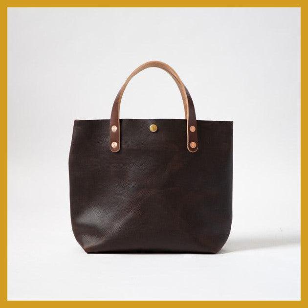 Scratch-and-Dent Brown Kodiak Mini Tote- brown small tote bags handmade in America