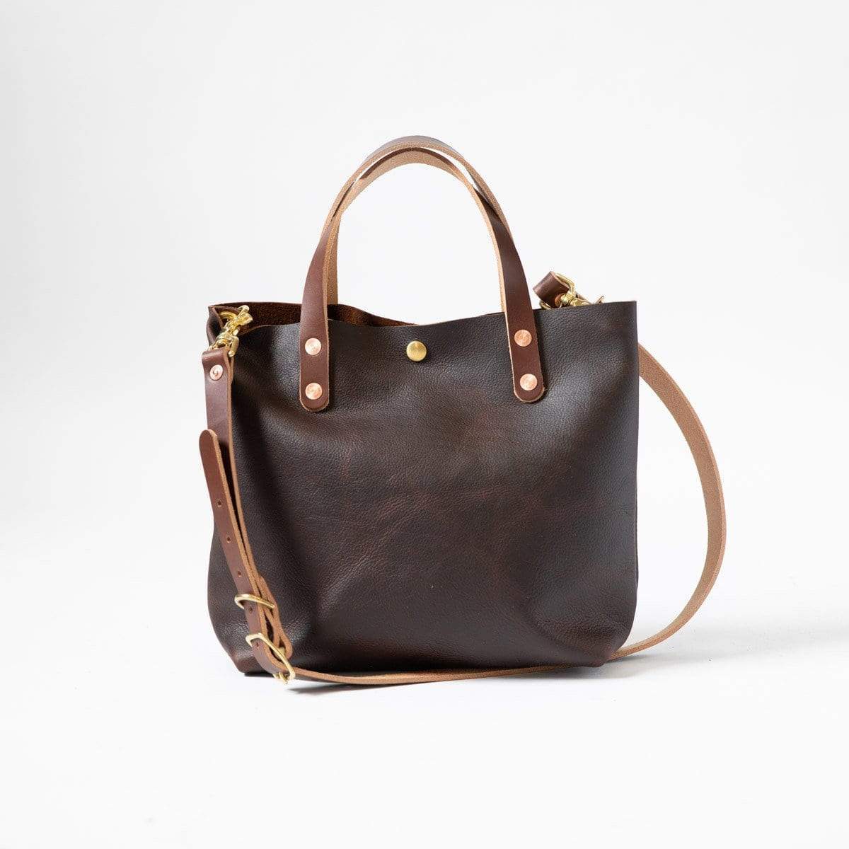 Scratch-and-Dent Brown Kodiak Mini Tote- brown small tote bags handmade in America