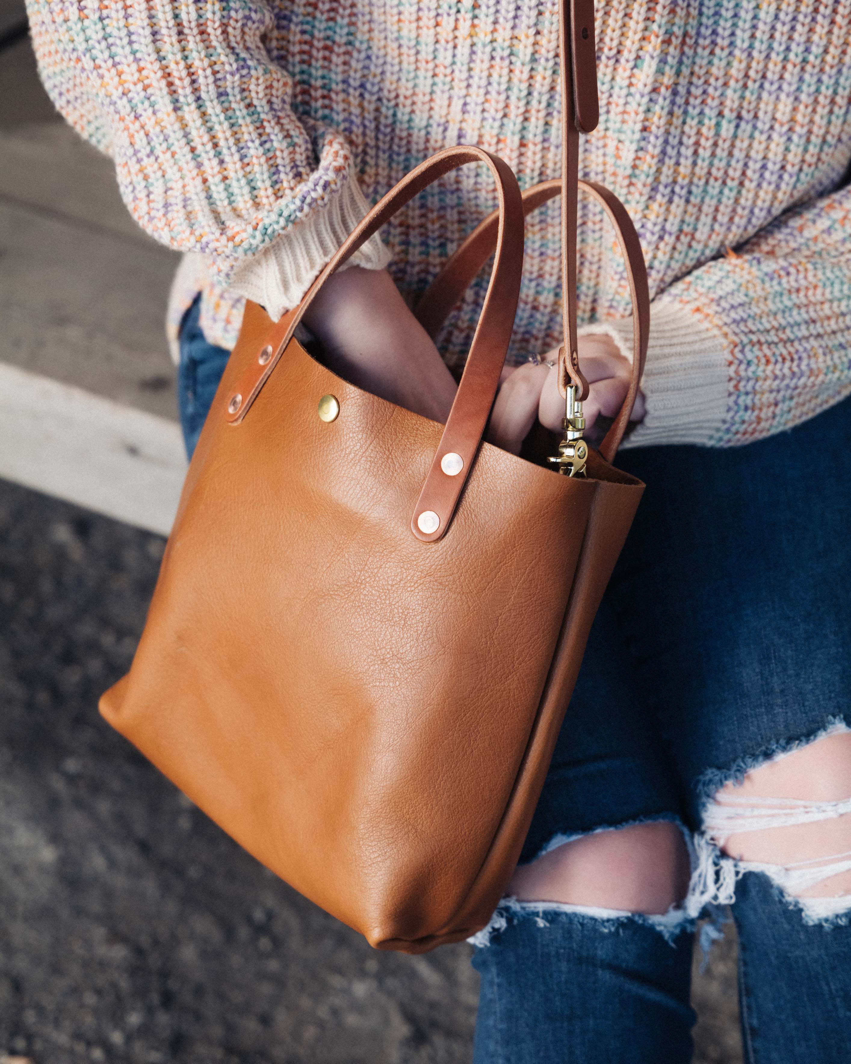 Scratch-and-Dent Cognac Cypress Mini Tote