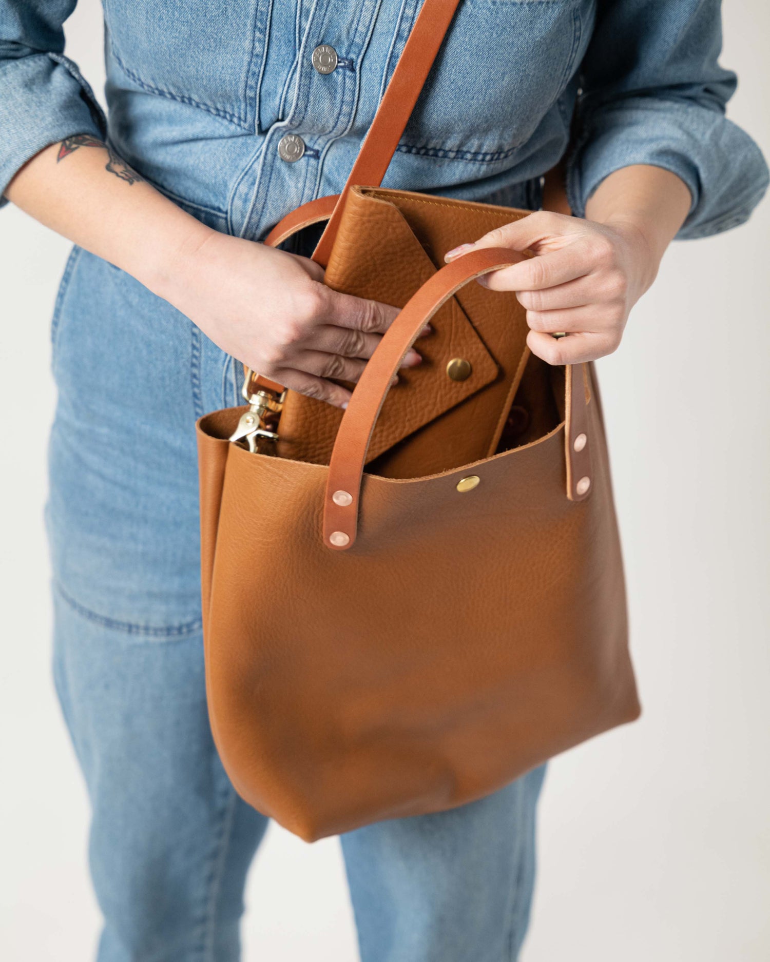 Scratch-and-Dent Cognac Cypress Mini Tote
