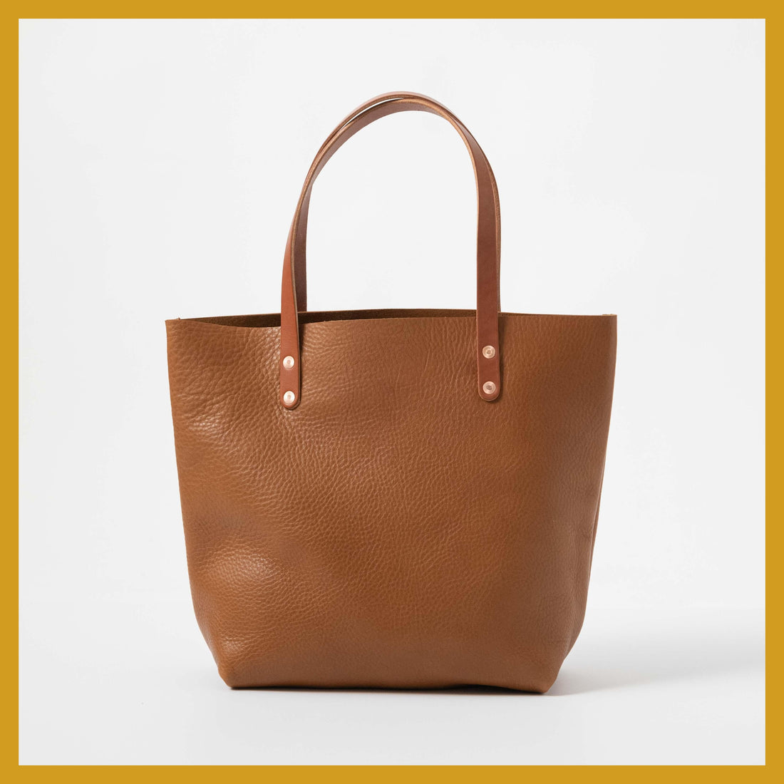 Scratch-and-Dent Cognac Cypress Tote- cognac tote bag handmade in America