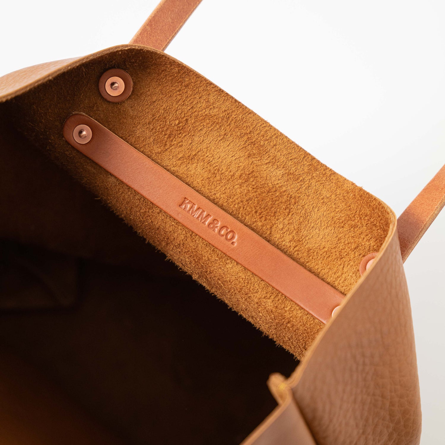 Scratch-and-Dent Cognac Cypress Tote- cognac tote bag handmade in America
