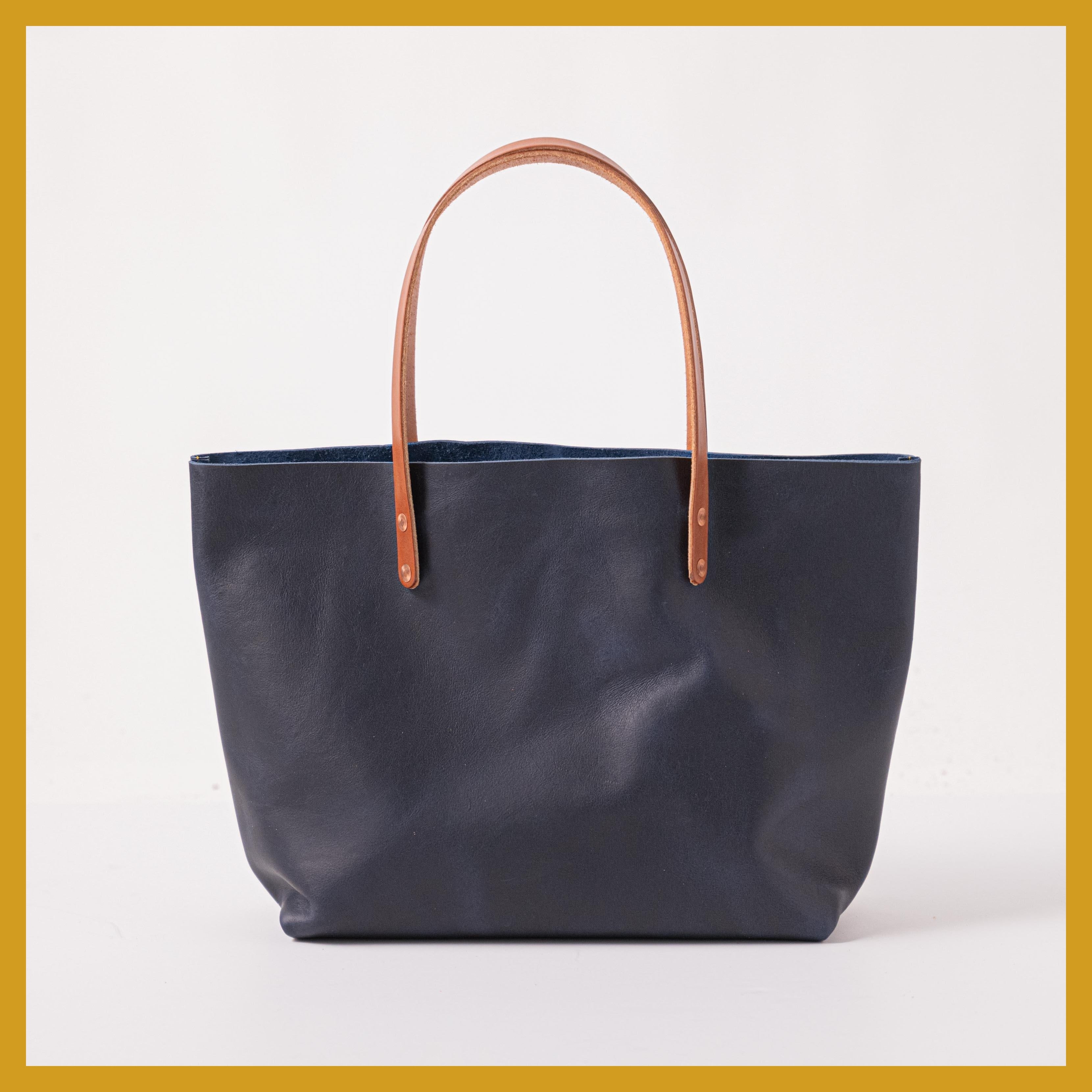 Scratch-and-Dent Navy Kodiak East West Tote- blue handbag handmade in America