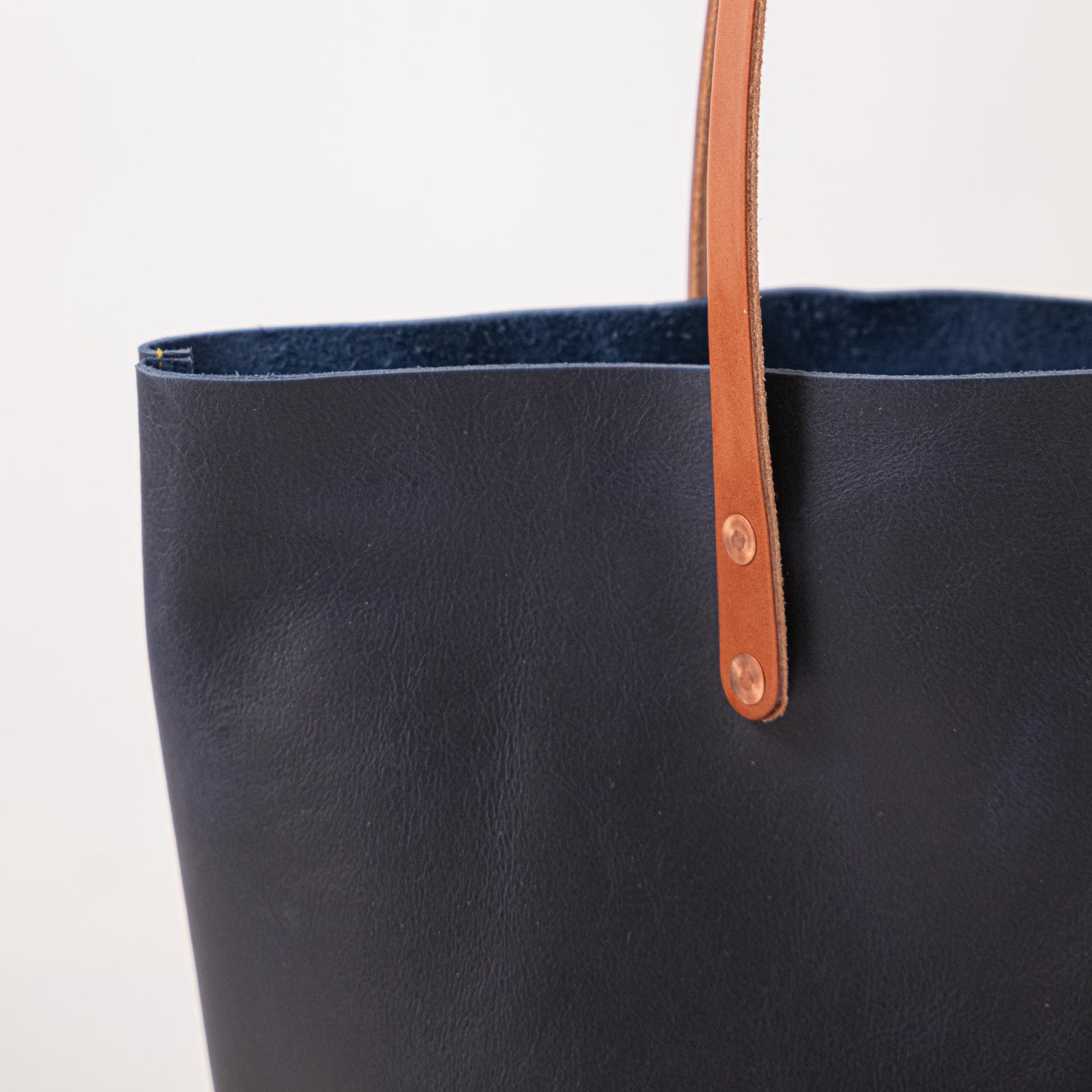 Scratch-and-Dent Navy Kodiak East West Tote- blue handbag handmade in America