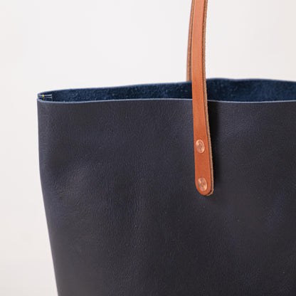 Scratch-and-Dent Navy Kodiak East West Tote- blue handbag handmade in America
