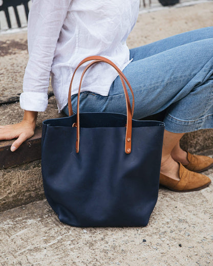 Scratch-and-Dent Navy Kodiak Tote- blue handbag handmade in America