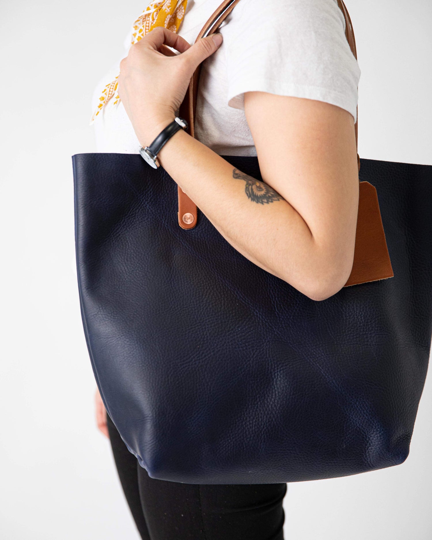 Scratch-and-Dent Navy Kodiak Tote- blue handbag handmade in America