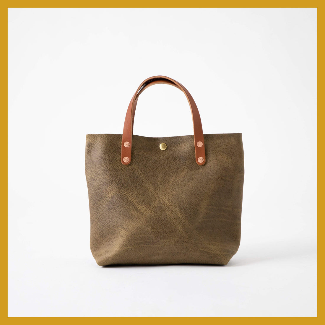 Scratch-and-Dent Olive Kodiak Mini Tote- olive green small tote bags handmade in America