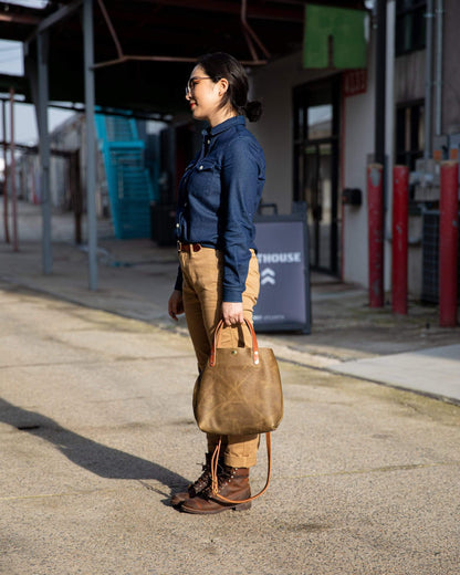 Scratch-and-Dent Olive Kodiak Mini Tote- olive green small tote bags handmade in America