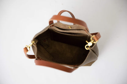 Scratch-and-Dent Olive Kodiak Mini Tote- olive green small tote bags handmade in America