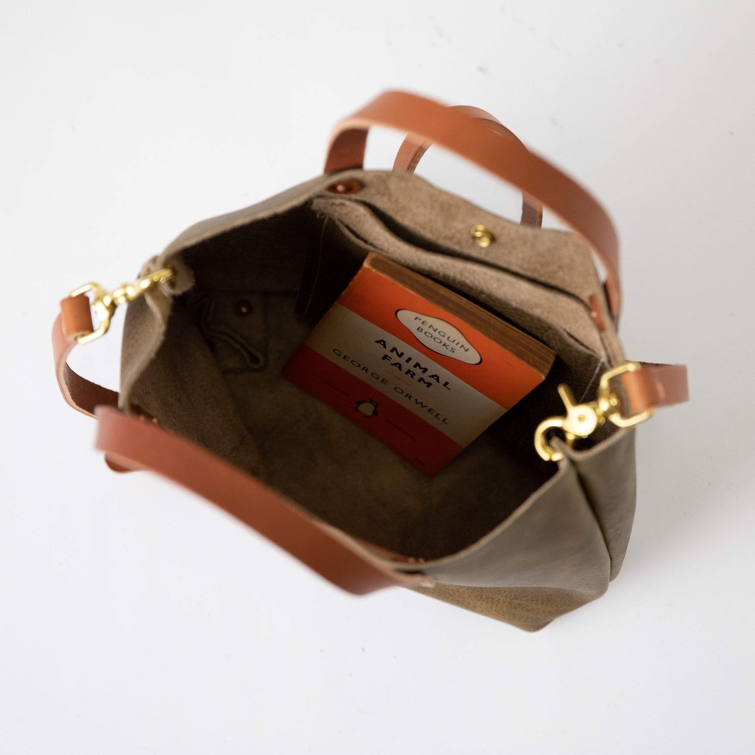Scratch-and-Dent Olive Kodiak Mini Tote- olive green small tote bags handmade in America