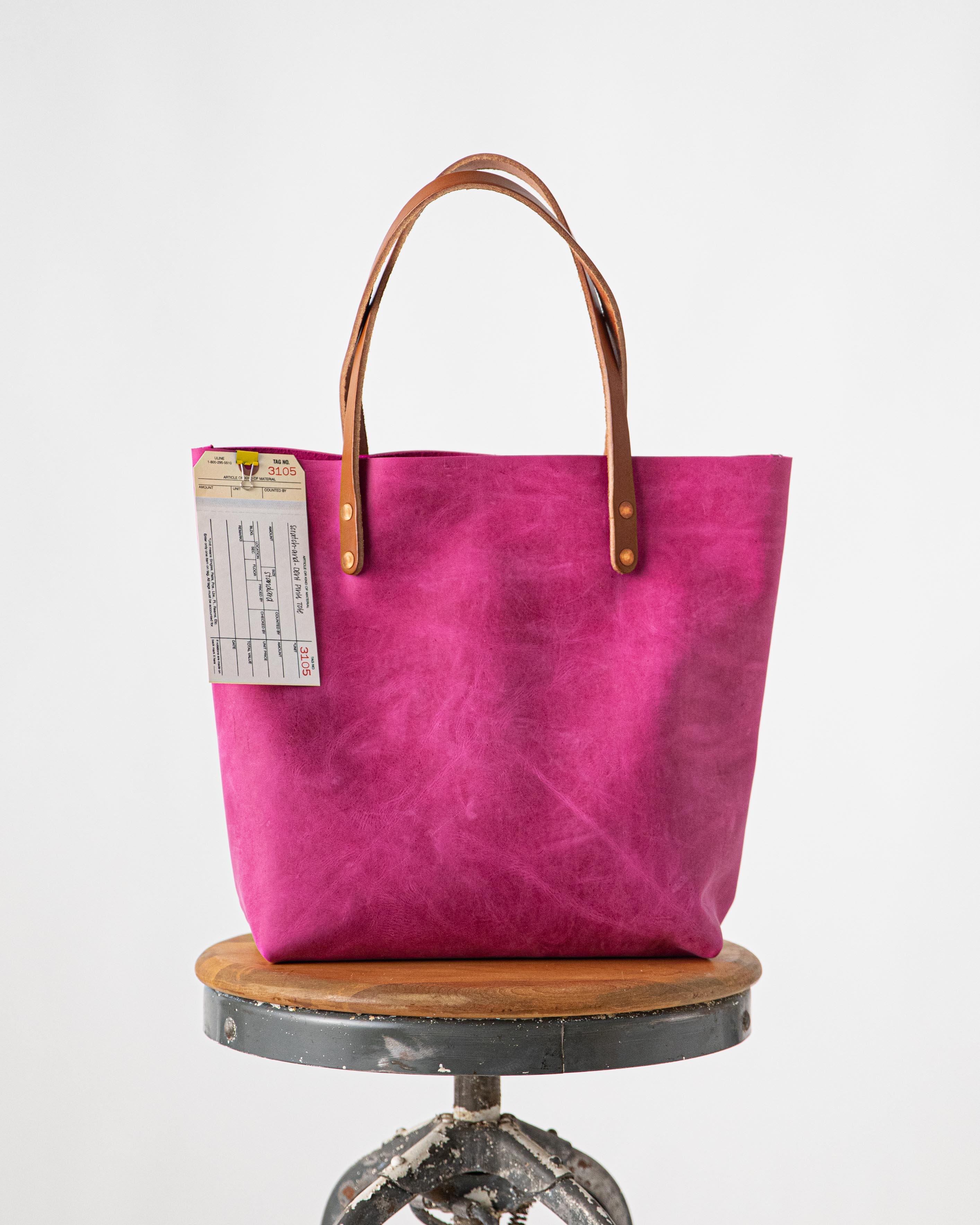 Scratch-and-Dent Pink Tote | Leather Tote Bag by KMM & Co.