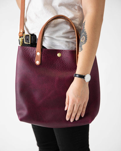 Scratch-and-Dent Purple Kodiak Mini Tote- purple small tote bags handmade in America