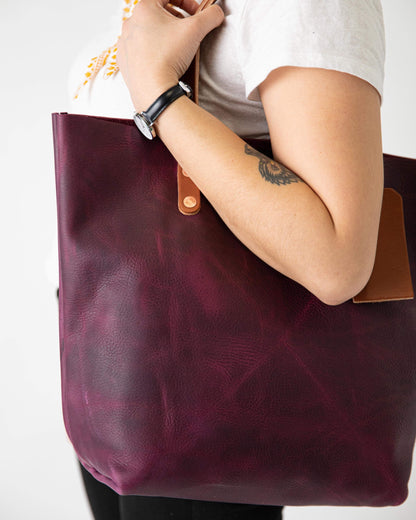 Scratch-and-Dent Purple Kodiak Tote- purple purse handmade in America