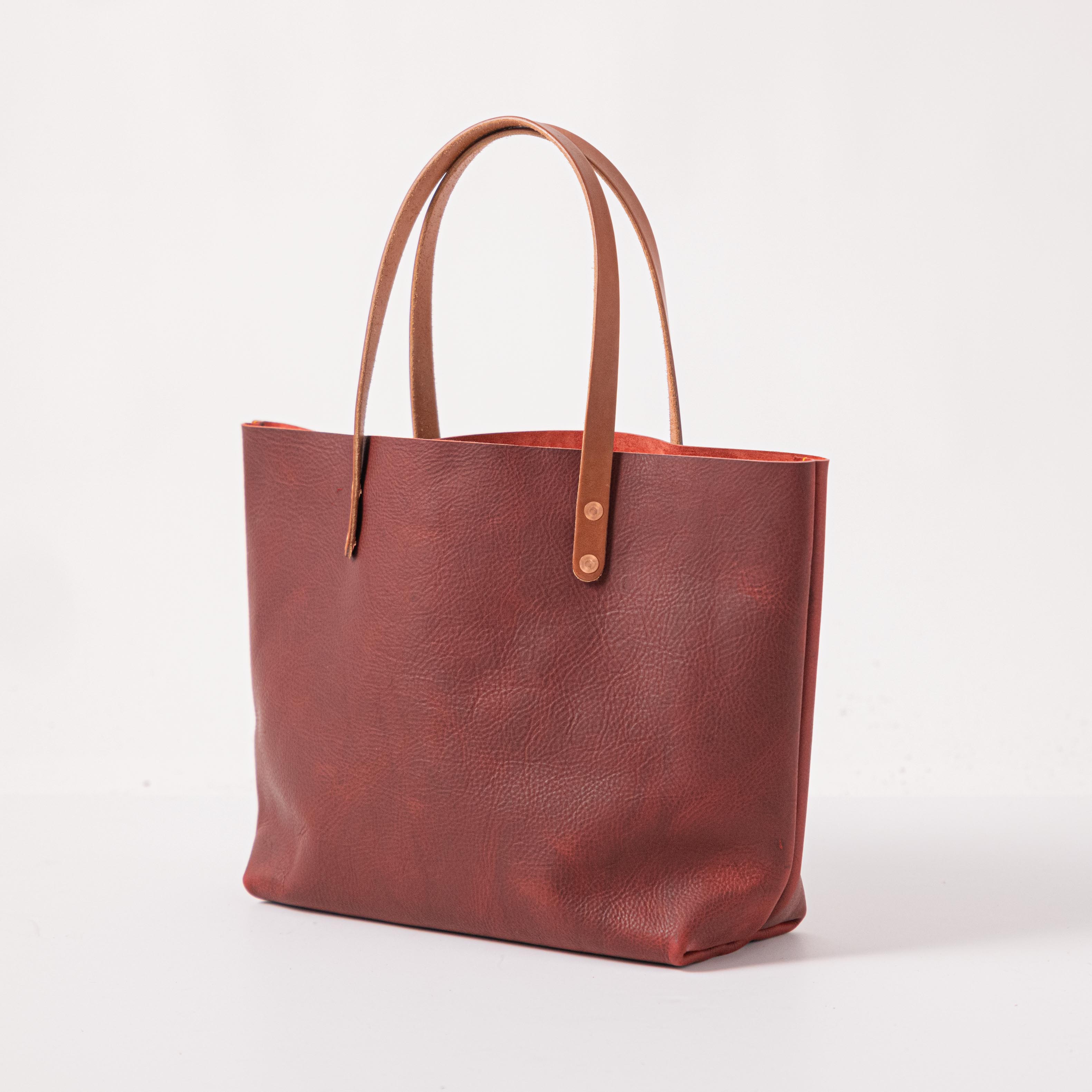 Scratch-and-Dent Red Kodiak East West Tote- red tote bag handmade in America