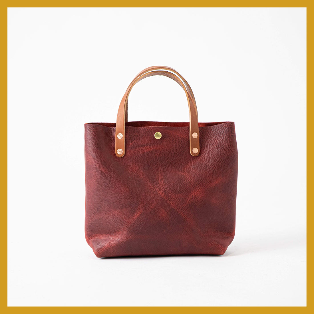 Scratch-and-Dent Red Kodiak Mini Tote- red small tote bags handmade in America