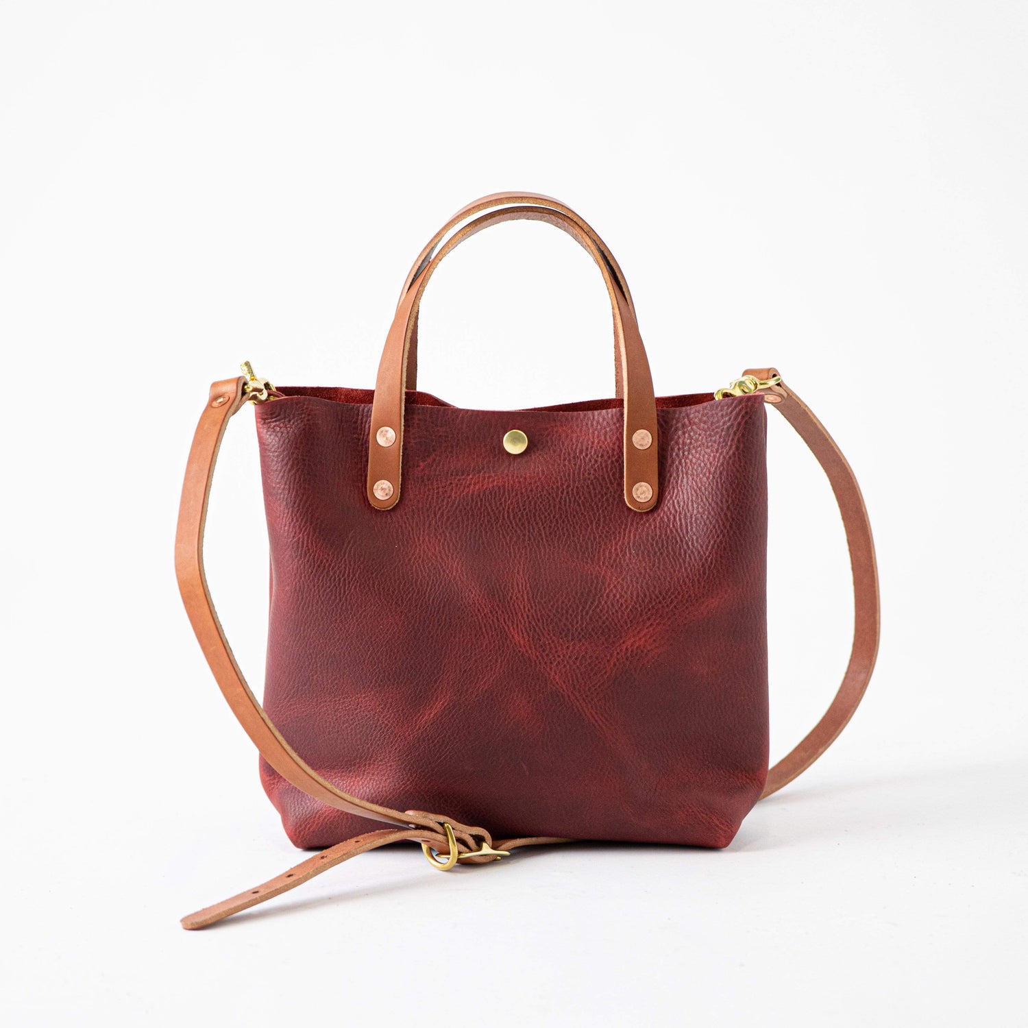 Scratch-and-Dent Red Kodiak Mini Tote- red small tote bags handmade in America
