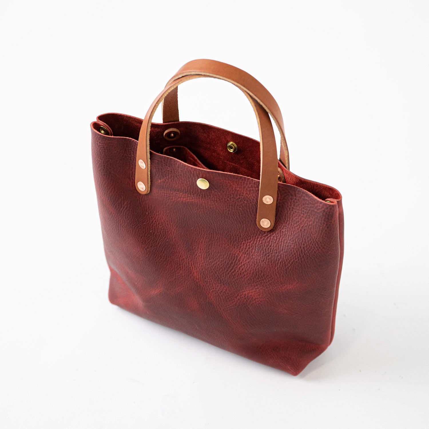 Scratch-and-Dent Red Kodiak Mini Tote- red small tote bags handmade in America