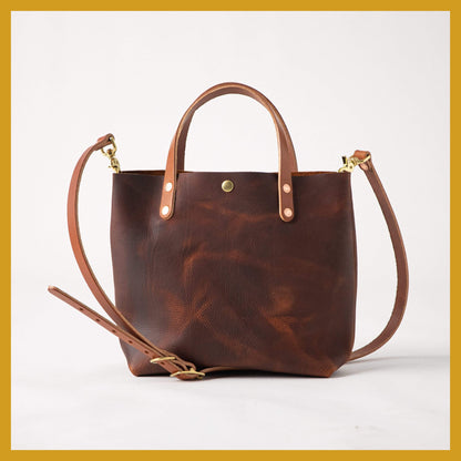 Scratch-and-Dent Tan Kodiak Mini Tote- tan small tote bags handmade in America