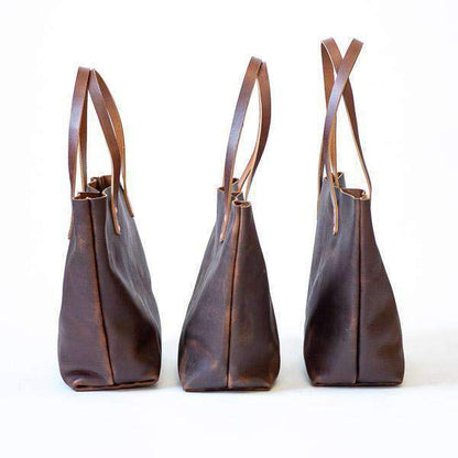 Scratch-and-Dent Tan Kodiak Tote- tan leather bag handmade in America